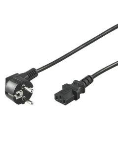 5 meter standard nettkabel sort IEC 320-C13 - R/A CEE 7/7 strømkabel