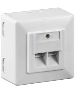 CAT6 stikkontakt for veggmontering utenpåliggende