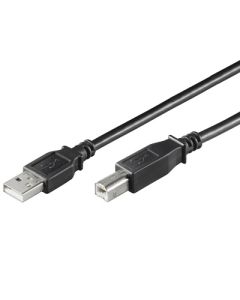USB 2.0 kompatibel kabel, A-plugg til B-plugg, 3 meter