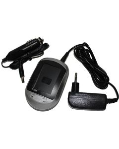 Bil og Nettlader til Fujifilm, Pentax, Benq NP-40 - Input 12VDC / 110-230VAC