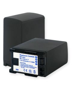 Batteri til Canon HF10, HF11, HF100, HG20, G26 etc. BP-827 BP-828 7.4 Volt 2580 mAh