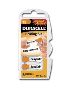 Duracell Høreapparatbatteri 13 EasyTab 1,4v 6-pakning