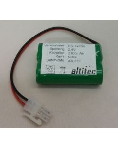Nødlysbatteri 2,4V 2,1Ah NIMH erstatter Glamox 19596024