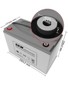 12V 111Ah DJM AGM batteri T11 