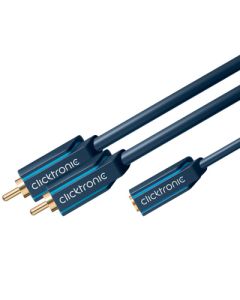Clicktronic 3,5mm Han-Minijack til 2 x Hun-RCA adapter