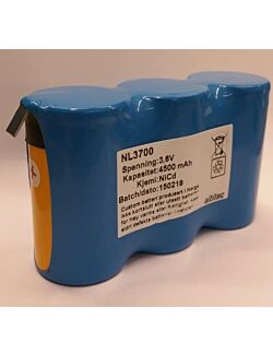 3,6v 4,0Ah nødlysbatteripakke m/ Faston
