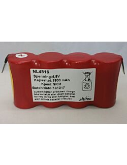4,8v 1,8Ah nødlysbatteripakke m/ Faston