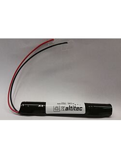 Nødlysbatteri 4,8V 600mAh 2/3AA NIMH stav med ledning