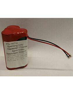3,6V NIMH nødlysbatteri trekant med kontakt B958 48x29x29mm