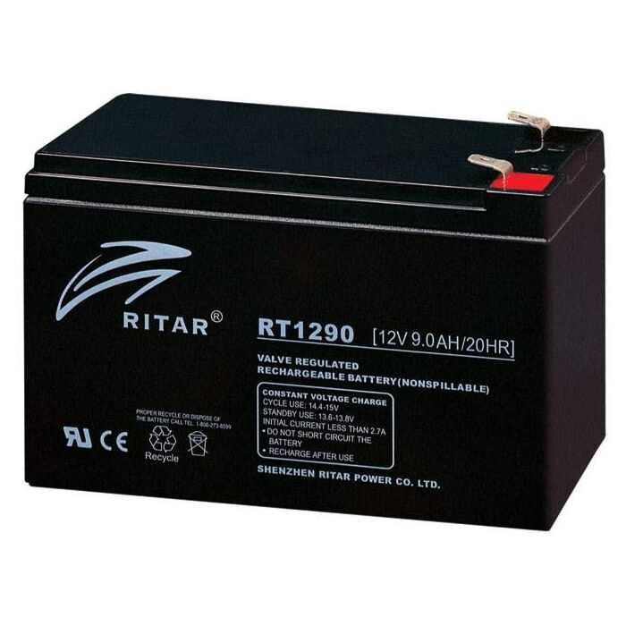 RITAR AGM Batteri 12V 9AH (151x65x94mm) F2