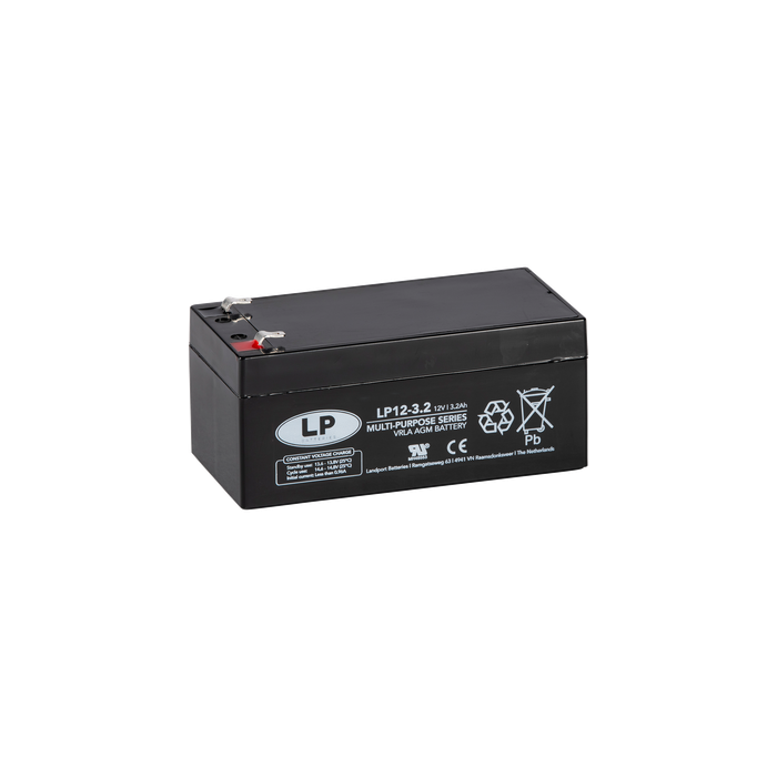12V 3.2Ah (3,4) AGM batteri T1 134x67x67mm PS1230 DJW12-3.2T1
