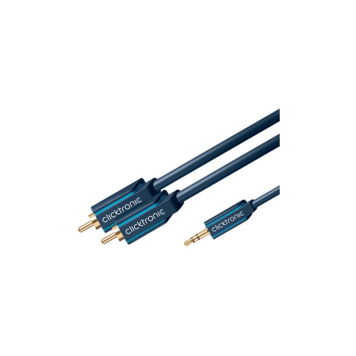 Clicktronic 3m 3,5mm Minijack til 2xRCA audiokabel