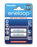 2 pk Panasonic Eneloop AAA NIMH. batteri - Klar til bruk! HR03 750mAh