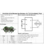 Beskyttelsekrets BMS/PCM for 2S Li-Ion/Lipo 5A kont