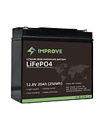 12V 20Ah LiFePo4 Batteri som erstatter AGM 12V 18Ah