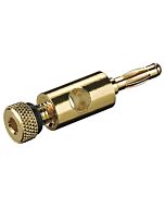 4mm Gullegert bananplugg med skrukontakt (Sort)