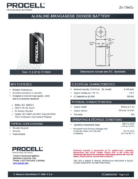 10pk Duracell Industrial ProCell PC1400 Alkalisk batteri LR14 C 1,5V -112639