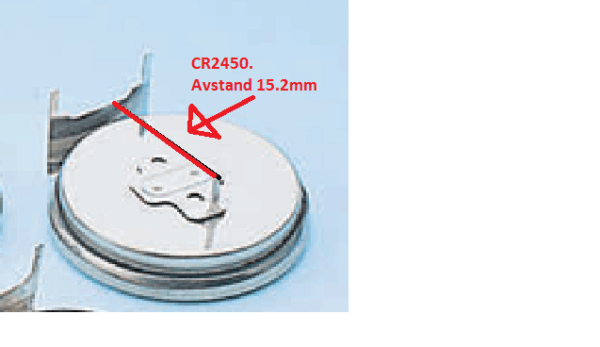 Batteri CR2450 Panasonic/Varta/Renata 3,0v Lithium m/kretskortpinner-0 Batteri CR2450 Panasonic/Varta/Renata 3,0v Lithium m/kretskortpinner-0