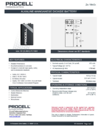 10x 9V Duracell Procell Industrial 6LR61, MN1604 Alkalisk batteri-112632