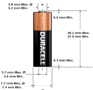 Duracell batteri MN27, GP27A, A27 12v Alkalisk 7,7x28 mm-1259