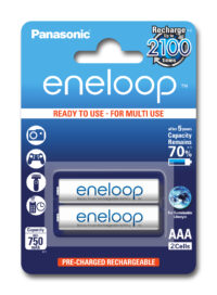 2 pk Panasonic Eneloop AAA NIMH. batteri - Klar til bruk! HR03 750mAh-0