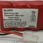 4,8v 1,6Ah nødlysbatteripakke m/ ledning og Molex Minifit 2-pol SBS 23x89x43 mm