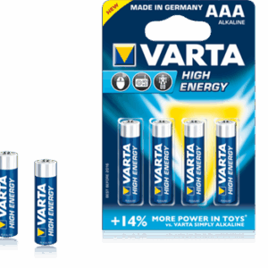 Varta High Energy AAA 1,5V alkalisk batteri (4 stk)