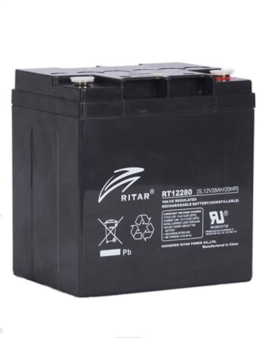 RITAR AGM Batteri 12V 28AH (165x125x174mm) M6-0
