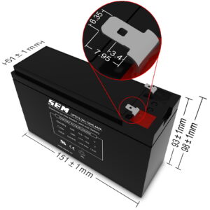 12V 6Ah AGM batteri T1
