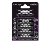 4 pk Sanyo Eneloop XX AA 1,2V (1,5V) 2500mAh. Ladbart - Klar til bruk!