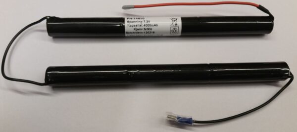 7,2V 4Ah NIMH batteripakke HR-4/3F 17x201mm (2stk) - To staver med ledning mellom 7,2V 4Ah NIMH batteripakke HR-4/3F 17x201mm (2stk) - To staver med ledning mellom