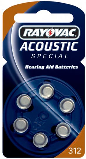 Rayovac 312 Acoustic Special Høreapparatbatteri 1,4V PR 41