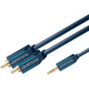 Clicktronic 1m 3,5mm Minijack til 2xRCA audiokabel-0