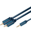 Clicktronic 1m 3,5mm Minijack til 2xRCA audiokabel-0