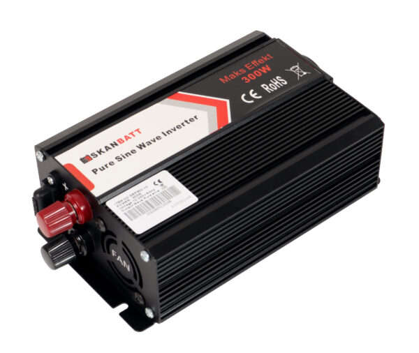 Skanbatt 300W Ren sinus Inverter 12V to 230V-0