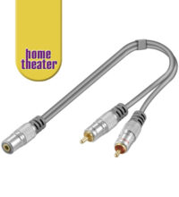 Home Theater Audioadapter 0,15m 3,5mm plugg til 2x RCA plugg