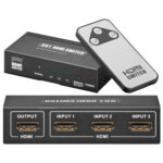 HDMI Switch med 3 innganger og 1 utgang, fjernkontroll og støtte for 1080P-0