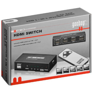 HDMI Switch med 3 innganger og 1 utgang, fjernkontroll og støtte for 1080P-29576
