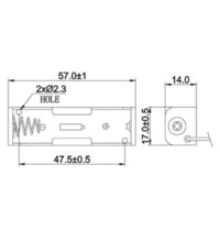 Holder til 1x AA batteri med ledning-30201