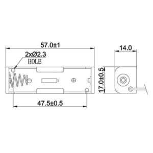 Holder til 1x AA batteri med ledning-30201