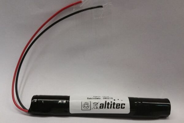 Nødlysbatteri 4,8V 600mAh 2/3AA NIMH stav med ledning-0 Nødlysbatteri 4,8V 600mAh 2/3AA NIMH stav med ledning-0