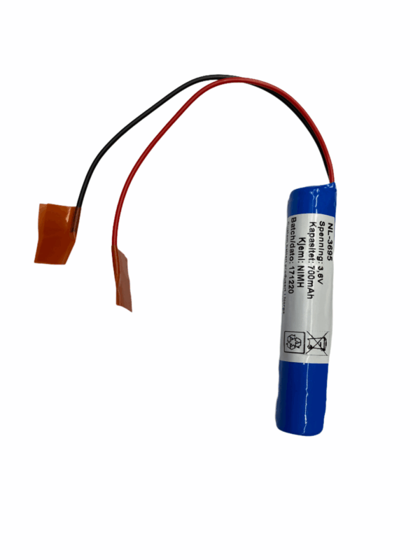 Batteri 3,6V 600mAh NIMH Proxll Ledelys 108752-1 dim.:18x86mm-0 Batteri 3,6V 600mAh NIMH Proxll Ledelys 108752-1 dim.:18x86mm-0