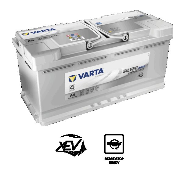 VARTA Silver Dynamic AGM Batteri 12V 105AH 950CCA (394x175x190/190mm) Polstilling 5 - Plusspol til hÃƒÂ¸yre A4-0