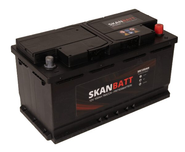 SKANBATT Fritidsbatteri 12V 100AH 780CCA (354x175x190/190mm) Polstilling 5 - Plusspol til hÃƒÂ¸yre-0