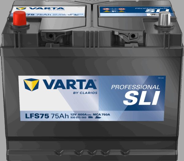 VARTA Fritidsbatteri 12V 75AH 600CCA (260x175x225mm) Polstilling 4 - Plusspol til venstre LFS75-0