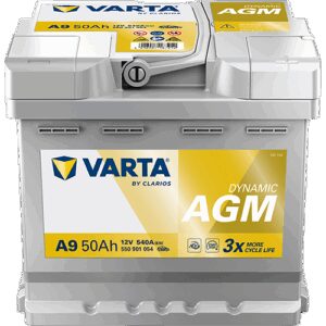 VARTA Silver Dynamic AGM Batteri 12V 50AH 540CCA (207x175x190/190mm) Polstilling 5 - Plusspol til høyre A9-0