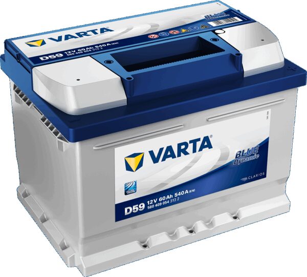 VARTA Blue Dynamic Batteri 12V 60AH 540CCA (242x175x175/175mm) Polstilling 5 - Plusspol til høyre D59-0 VARTA Blue Dynamic Batteri 12V 60AH 540CCA (242x175x175/175mm) Polstilling 5 - Plusspol til høyre D59-0