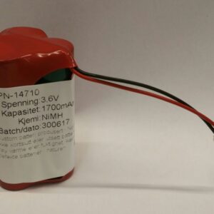 3,6V NIMH nødlysbatteri trekant med kontakt B958 48x29x29mm-0