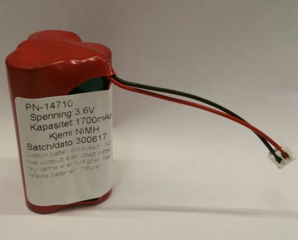 3,6V NIMH nødlysbatteri trekant med kontakt B958 48x29x29mm-0 3,6V NIMH nødlysbatteri trekant med kontakt B958 48x29x29mm-0