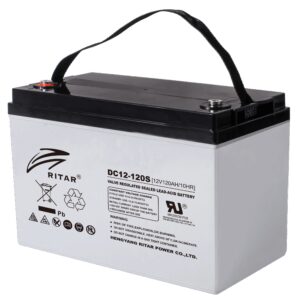 RITAR AGM Deep Cycle Batteri 12V 120AH C10 (328x172x222mm) Polstilling 4 - Plusspol til venstre-0